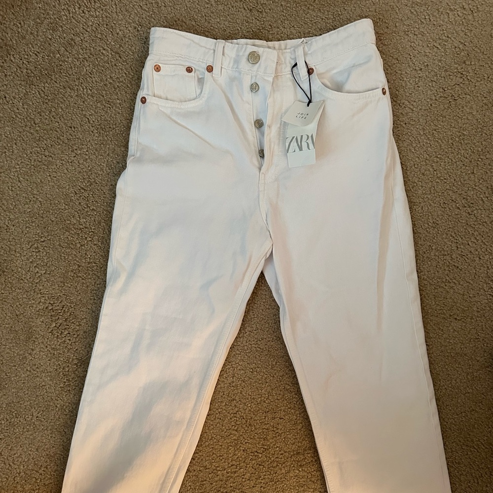 NWT White Zara Straight Cut Jeans US 8 (Zara 38)